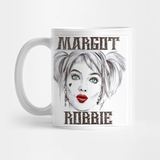 Margot Robbie hand drawing graphic design and illustration by ironpalette Mug